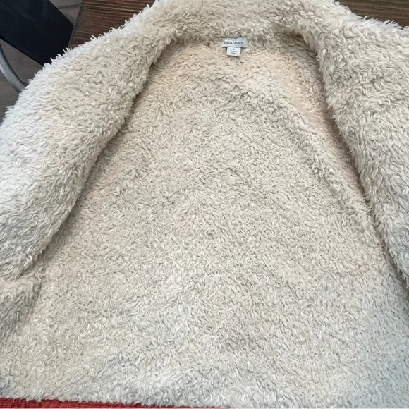 Sundance Corduroy Faux Sherpa Lined Coat Jacket Burnt Orange Rust Womens Size S - Picture 5 of 7